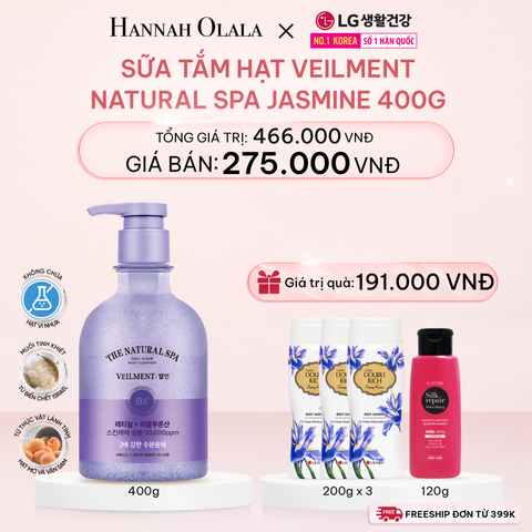  E419_DEAL 16: SỮA TẮM HẠT ON: THE BODY VEILMENT NATURAL SPA JASMINE DEAD SEA SALT 400G 