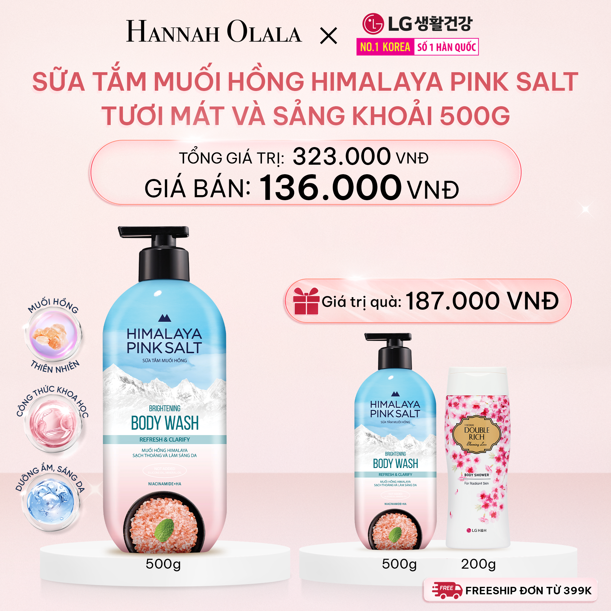  E421_DEAL 06: SỮA TẮM MUỐI HỒNG HIMALAYA PINK SALT TƯƠI MÁT VÀ SẢNG KHOÁI 500G 