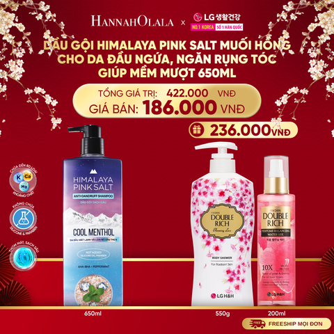  A1368_DEAL29: DẦU GỘI HIMALAYA PINK SALT MUỐI HỒNG CHO DA ĐẦU NGỨA, NGĂN RỤNG TÓC GIÚP MỀM MƯỢT, ÓNG Ả 650ML 