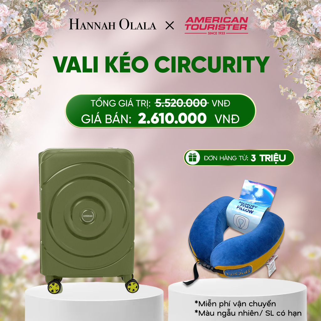  E1623_DEAL4: VALI KÉO CIRCURITY SIZE CABIN S *TẶNG KÈM GỐI CỔ LEQUB 