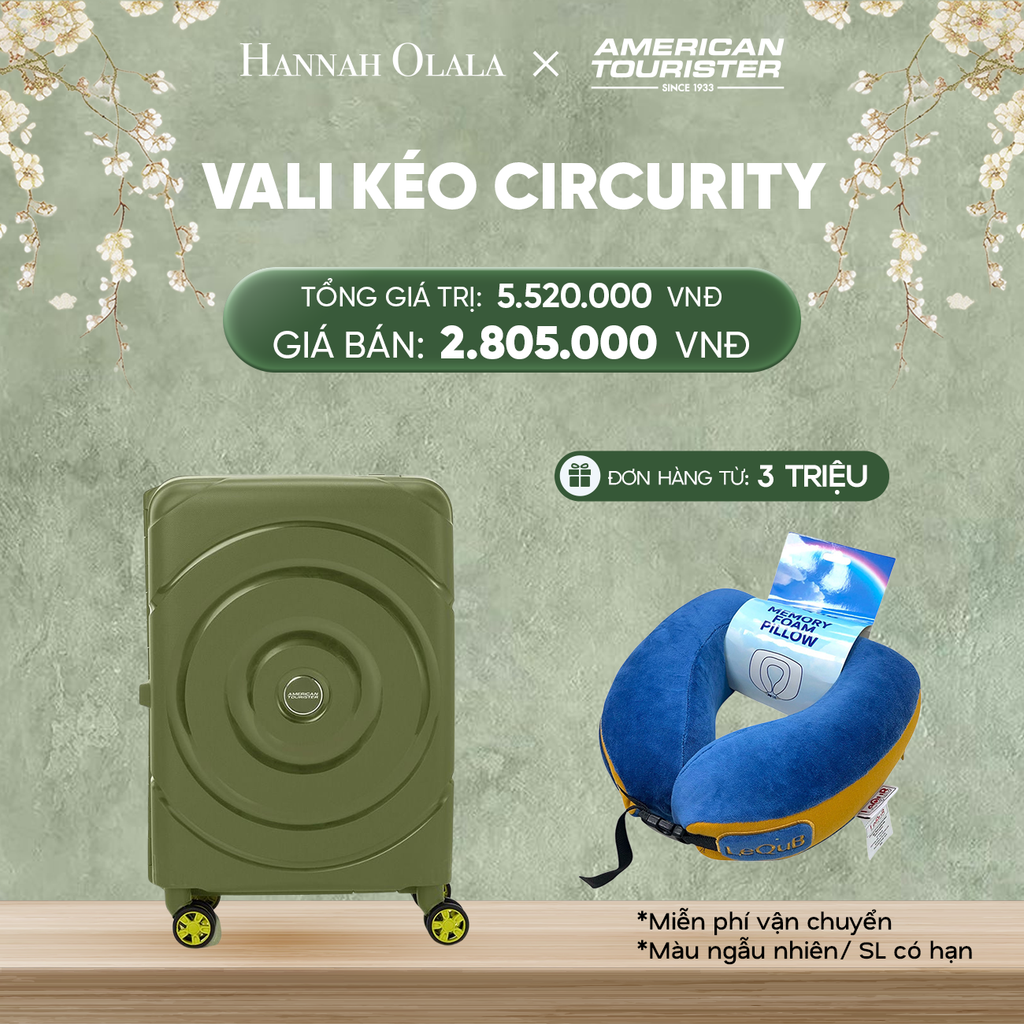  DEAL4: VALI KÉO CIRCURITY SIZE CABIN S Tặng kèm gối cổ Lequb 