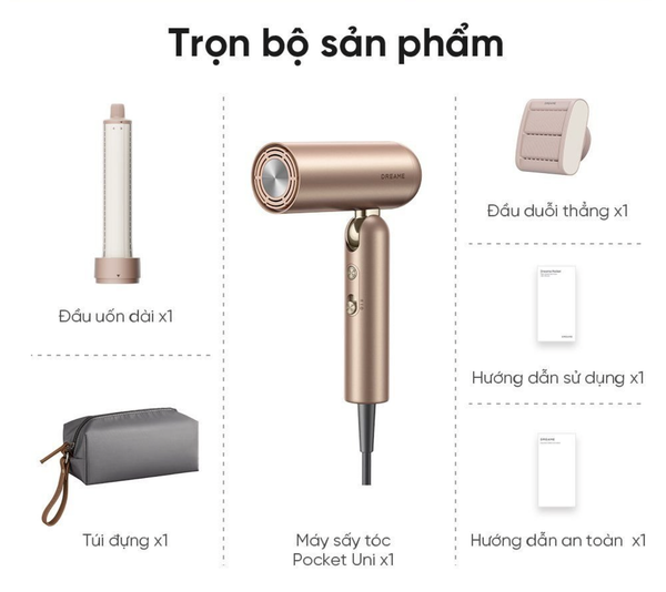  C430_DEAL 8: MÁY SẤY TÓC DREAME POCKET UNI - BẢN QUỐC TẾ - BẢO HÀNH 24 THÁNG 
