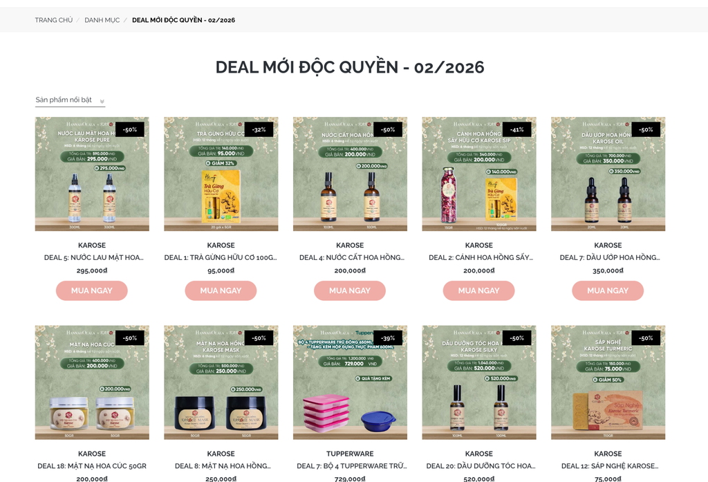  TU TEST - D443_DEAL 7: DẦU ƯỚP HOA HỒNG KAROSE OIL 20ML 