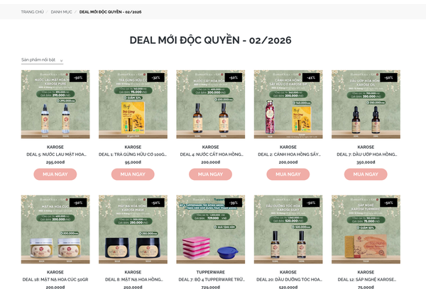  TU TEST - D443_DEAL 7: DẦU ƯỚP HOA HỒNG KAROSE OIL 20ML 