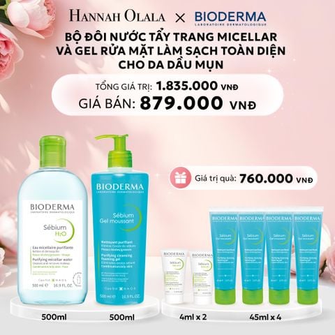  E599: DEAL 5: BỘ ĐÔI NƯỚC TẨY TRANG MICELLAR VÀ GEL RỬA MẶT LÀM SẠCH TOÀN DIỆN CHO DA DẦU,MỤN - [GIAO HÀNG TỪ 03/10] 