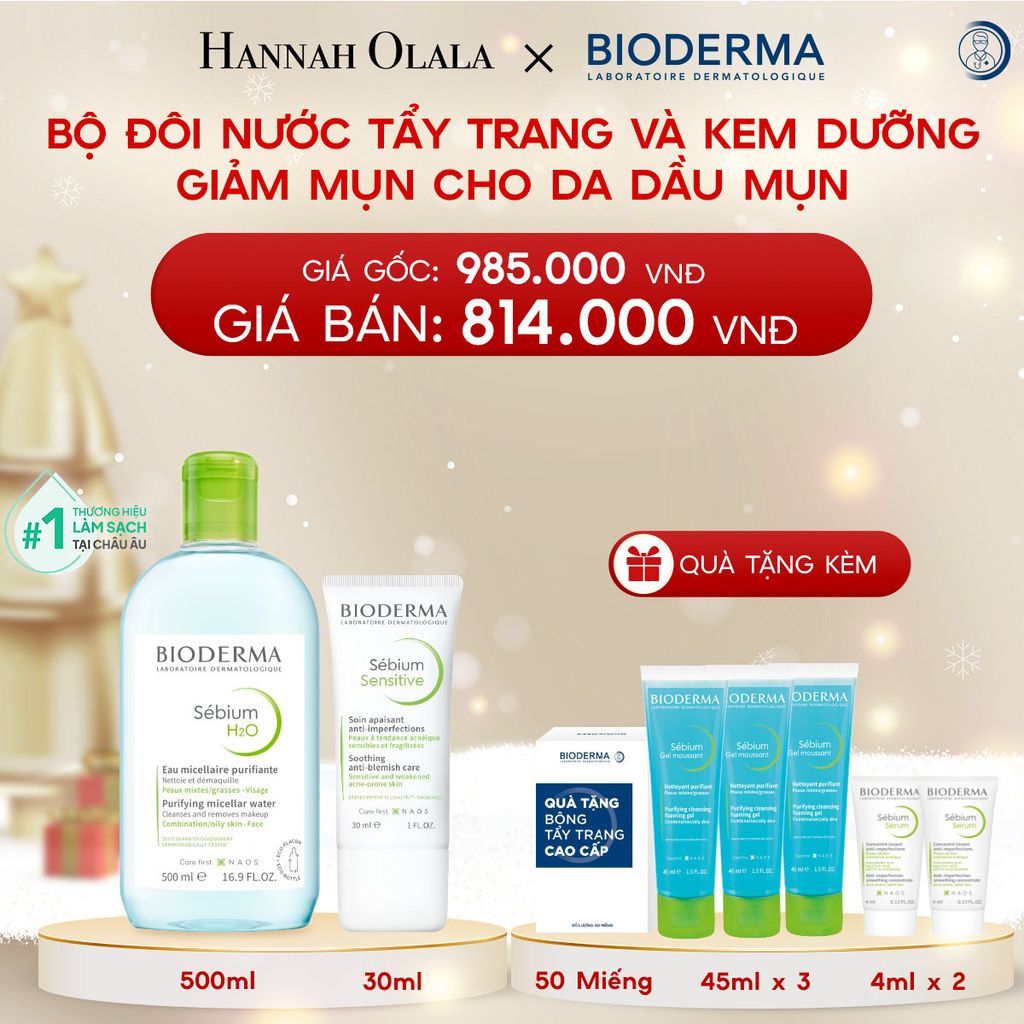  DEAL 7: BỘ ĐÔI NƯỚC TẨY TRANG MICELLAR VÀ KEM DƯỠNG GIẢM MỤN CHO DA DẦU MỤN 