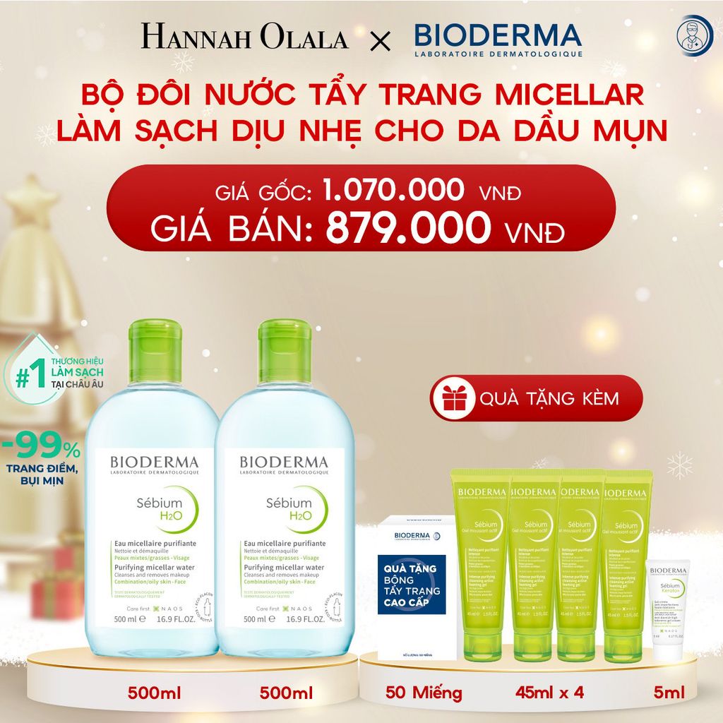  DEAL 5: BỘ ĐÔI NƯỚC TẨY TRANG CÔNG NGHỆ MICELLAR LÀM SẠCH CHO DA DẦU,MỤN 