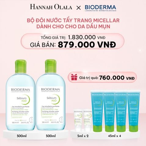  E909_DEAL 4: BỘ ĐÔI NƯỚC TẨY TRANG CÔNG NGHỆ MICELLAR LÀM SẠCH CHO DA DẦU,MỤN 