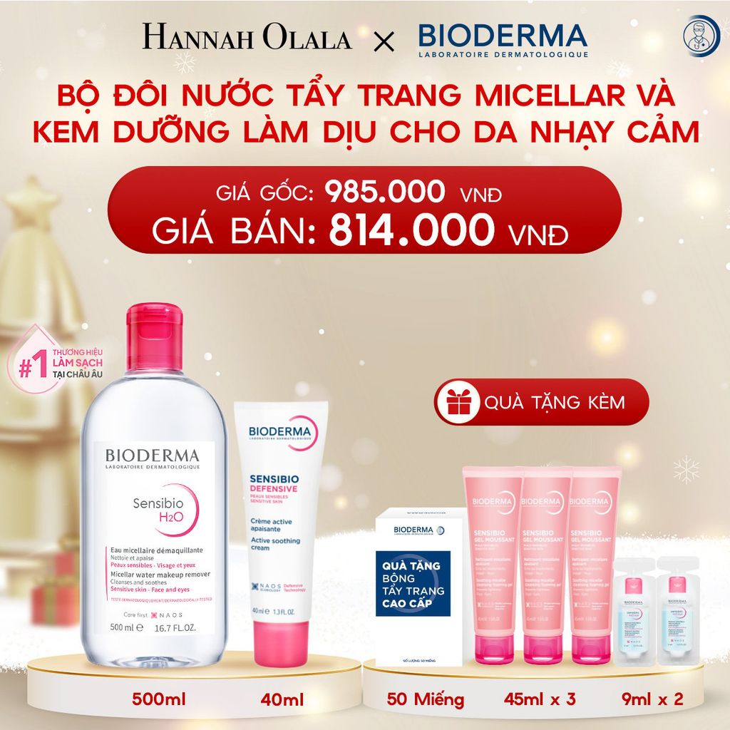  DEAL 3: BỘ ĐÔI NƯỚC TẨY TRANG MICELLAR & KEM DƯỠNG DỊU NHẸ CHO DA NHẠY CẢM 
