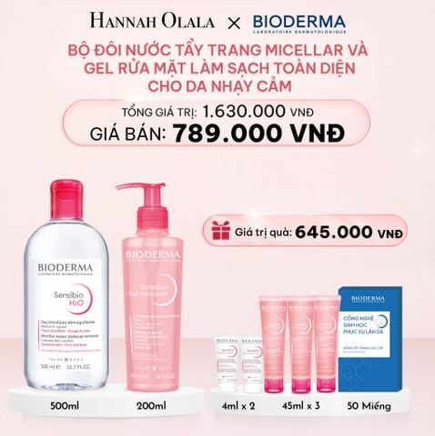  E907_DEAL 2: BỘ ĐÔI NƯỚC TẨY TRANG MICELLAR VÀ GEL RỬA MẶT LÀM SẠCH TOÀN DIỆN CHO DA NHẠY CẢM 