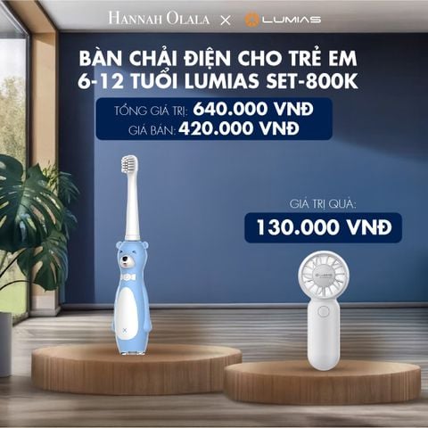  M49_DEAL 16: BÀN CHẢI ĐIỆN CHO TRẺ EM 6-12 TUỔI LUMIAS SET-800K 