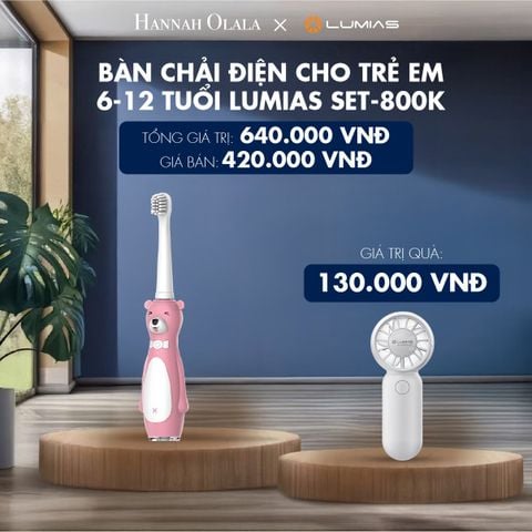  M49_DEAL 16: BÀN CHẢI ĐIỆN CHO TRẺ EM 6-12 TUỔI LUMIAS SET-800K 
