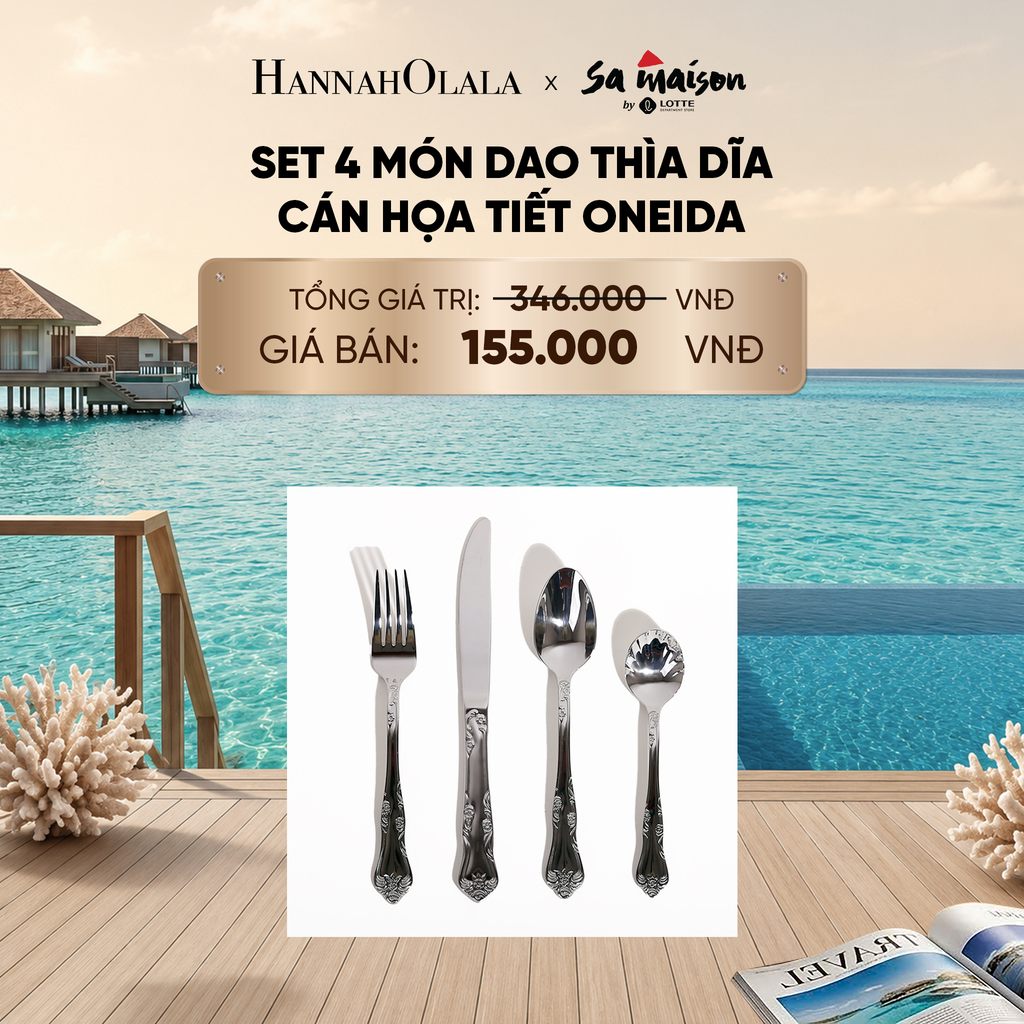  SET 4 MÓN DAO THÌA DĨA CÁN HỌA TIẾT ONEIDA - DEAL 14 