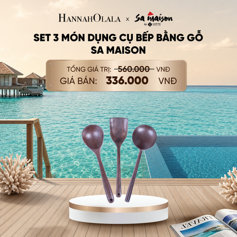  SET 3 MÓN DỤNG CỤ BẾP BẰNG GỖ SA MAISON - DEAL 15 