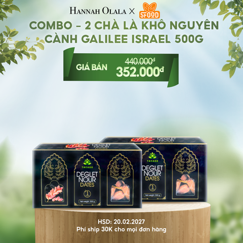  DEAL 4: COMBO - 2 CHÀ LÀ KHÔ NGUYÊN CÀNH GALILEE ISRAEL 500G 