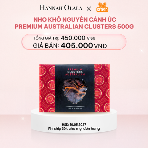  E809_DEAL 6: NHO KHÔ NGUYÊN CÀNH ÚC PREMIUM AUSTRALIAN CLUSTERS 500G 