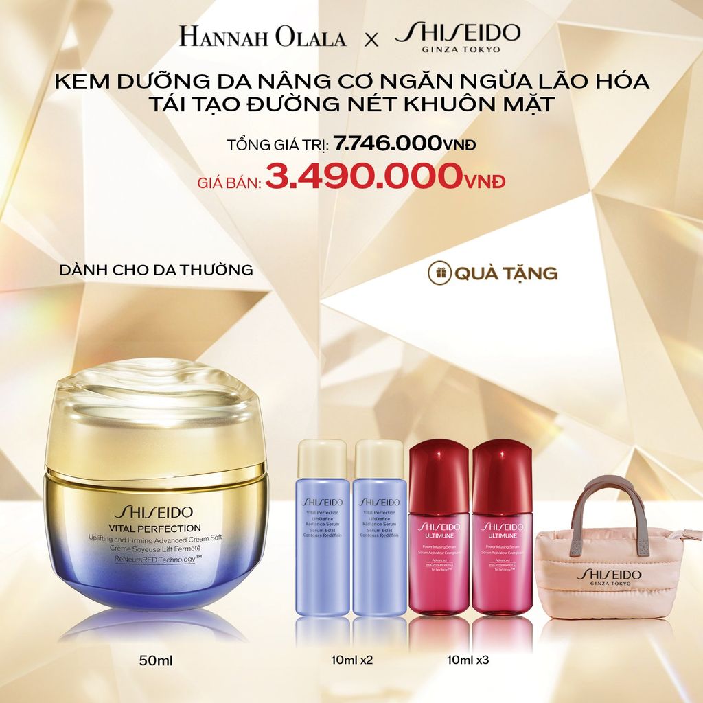  DEAL 14: KEM DƯỠNG DA SHISEIDO VITAL PERFECTION UPLIFTING AND FIRMING ADVANCED CREAM SOFT 50ML 