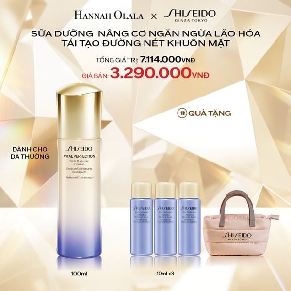  DEAL 16: SỮA DƯỠNG DA SHISEIDO VITAL PERFECTION BRIGHT REVITALIZING EMULSION 100ML 
