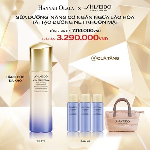  DEAL 17: SỮA DƯỠNG DA SHISEIDO VITAL PERFECTION BRIGHT REVITALIZING EMULSION ENRICHED 100ML 