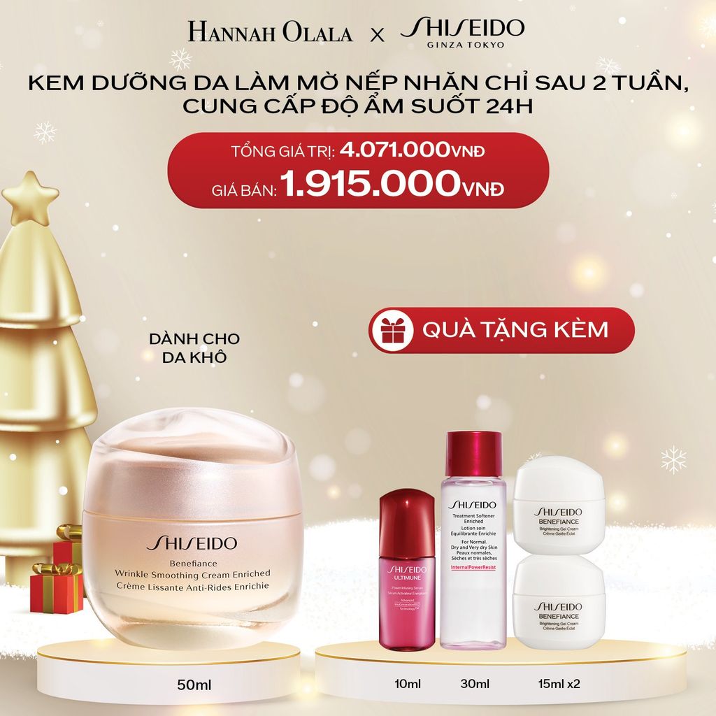  DEAL 6: KEM DƯỠNG DA CHỐNG LÃO HÓA GIÀU ẨM SHISEIDO BENEFIANCE WRINKLE SMOOTHING CREAM ENRICHED 50ML 