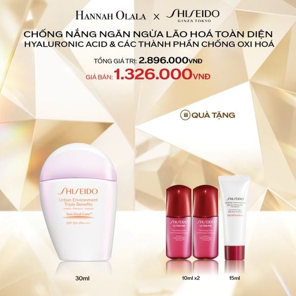  DEAL 7: SỮA CHỐNG NẮNG DƯỠNG DA SHISEIDO GSC URBAN ENVIRONMENT TRIPLE BEAUTY SUNCARE EMULSION SPF50+ PA++++ 30ML 