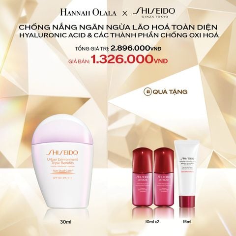  DEAL 7: SỮA CHỐNG NẮNG DƯỠNG DA SHISEIDO GSC URBAN ENVIRONMENT TRIPLE BEAUTY SUNCARE EMULSION SPF50+ PA++++ 30ML 