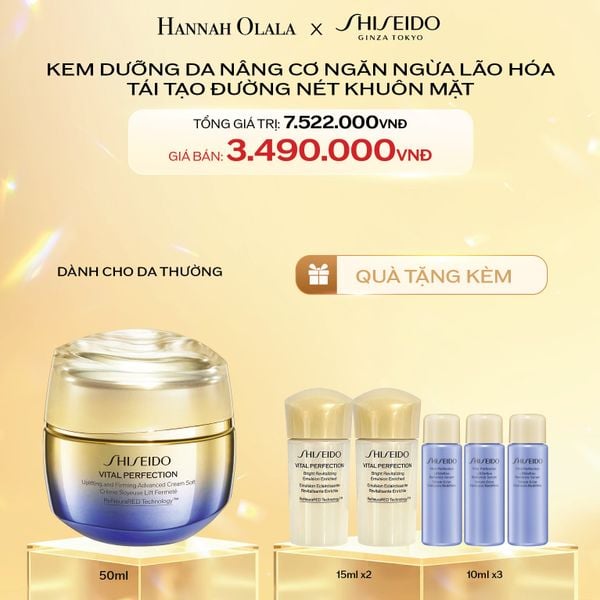  C197_DEAL 8: KEM DƯỠNG DA SHISEIDO VITAL PERFECTION UPLIFTING AND FIRMING ADVANCED CREAM SOFT 50ML 