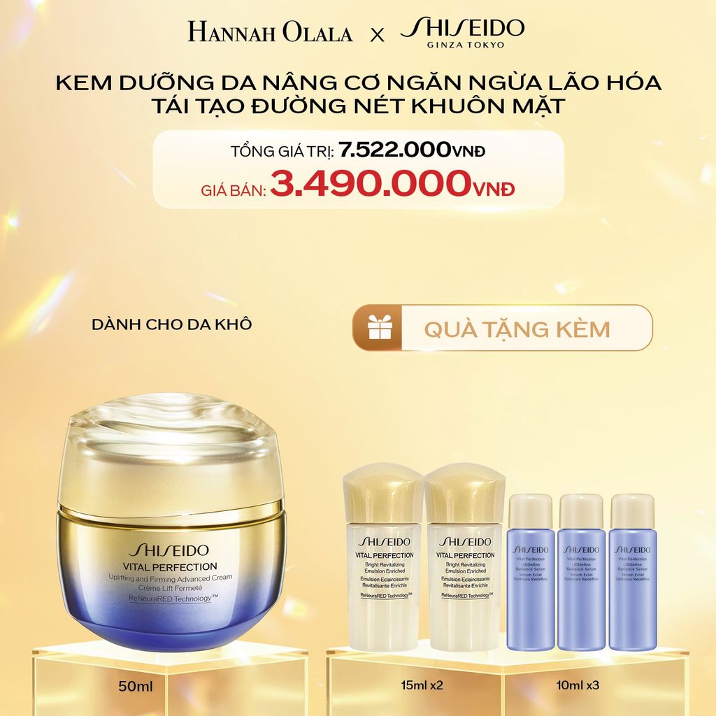  C198_DEAL 9: KEM DƯỠNG DA SHISEIDO VITAL PERFECTION UPLIFTING AND FIRMING ADVANCED CREAM 50ML 