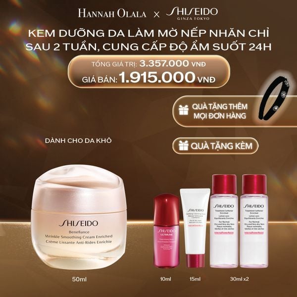  DEAL 12: KEM DƯỠNG DA GIẢM LÃO HÓA GIÀU ẨM SHISEIDO BENEFIANCE WRINKLE SMOOTHING CREAM ENRICHED 50ML 
