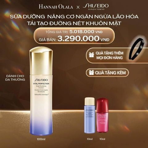  DEAL 16: SỮA DƯỠNG DA SHISEIDO VITAL PERFECTION BRIGHT REVITALIZING EMULSION 100ML 