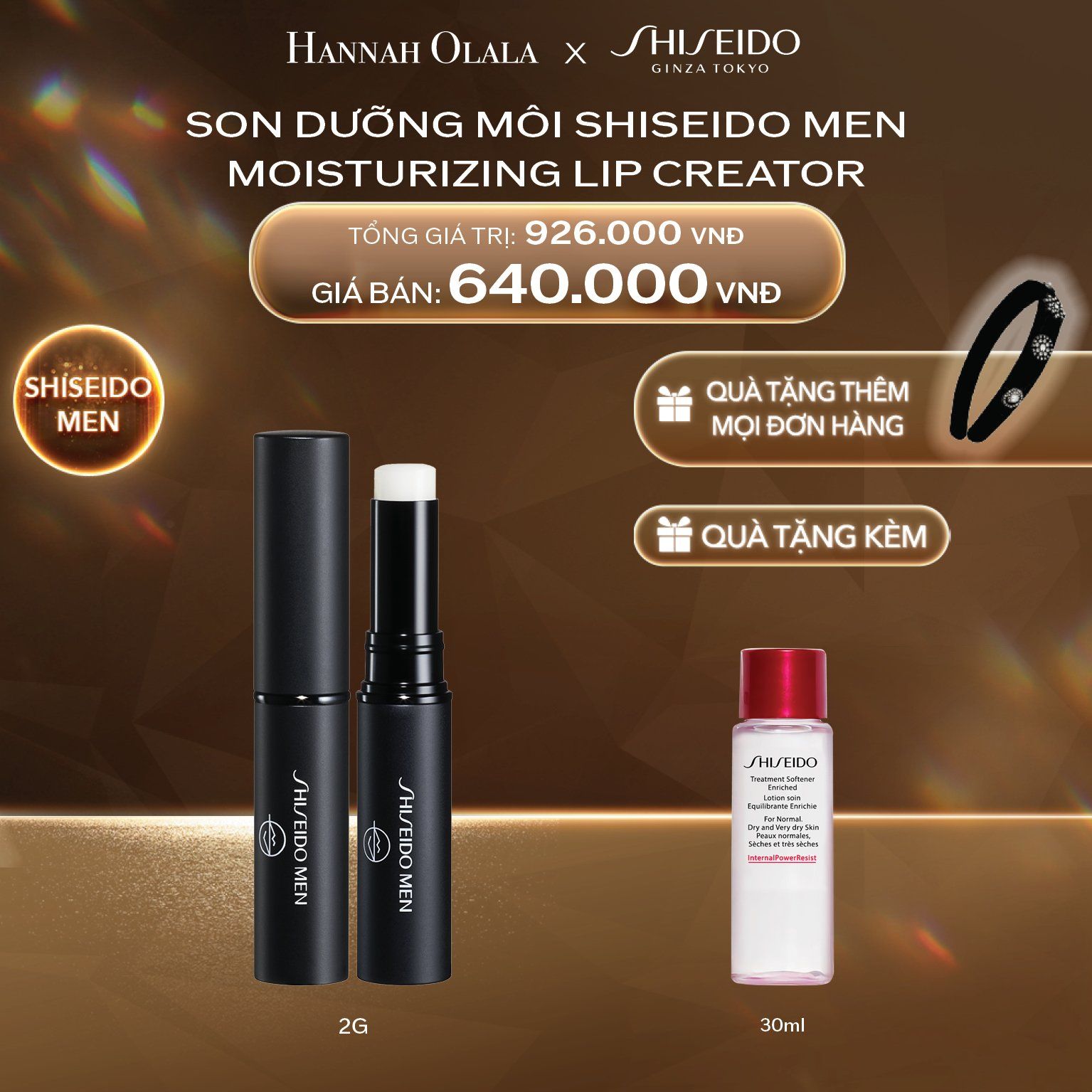  DEAL 23: SON DƯỠNG MÔI SHISEIDO MEN MOISTURIZING LIP CREATOR 2G 