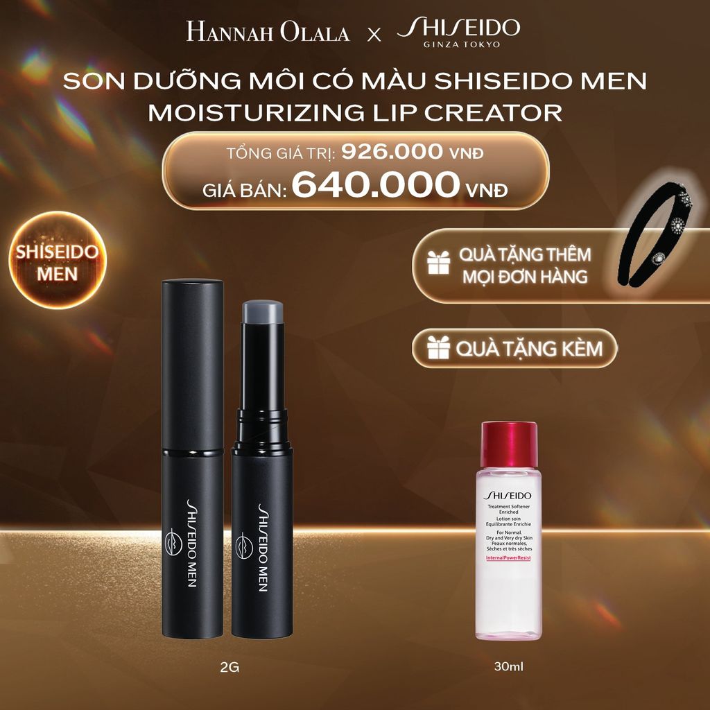  DEAL 24: SON DƯỠNG MÔI CÓ MÀU SHISEIDO MEN MOISTURIZING LIP CREATOR TINT 2G 
