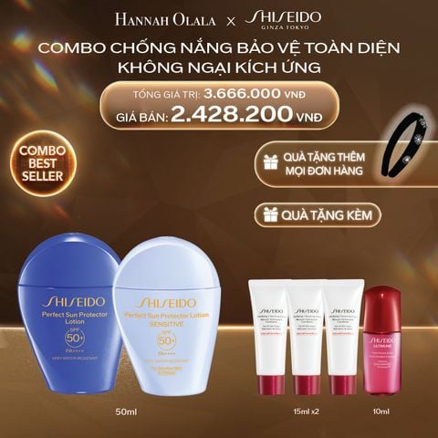  DEAL 27: COMBO CHỐNG NẮNG BẢO VỆ TOÀN DIỆN KHÔNG NGẠI KÍCH ỨNG NHỜ THÀNH PHẦN DIPOTASSIUM GLYCYRRHIZATE - SHISEIDO PERFECT SUN 