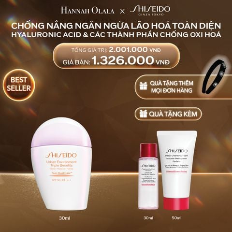  DEAL 7: SỮA CHỐNG NẮNG DƯỠNG DA SHISEIDO GSC URBAN ENVIRONMENT TRIPLE BEAUTY SUNCARE EMULSION SPF50+ PA++++ 30ML 