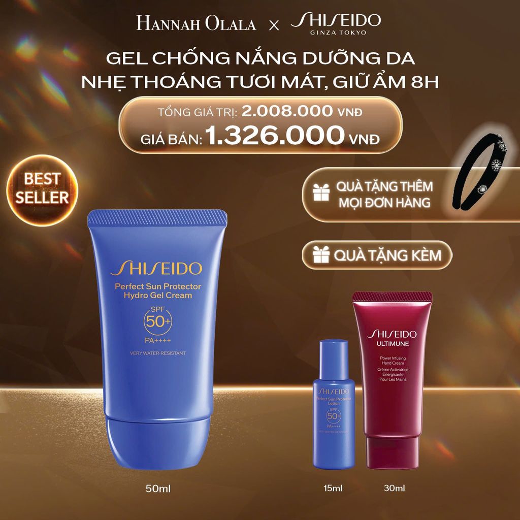  DEAL 8: GEL CHỐNG NẮNG DƯỠNG DA SHISEIDO GSC PERFECT SUN PROTECTOR HYDRO GEL CREAM SPF50+ 50ML 