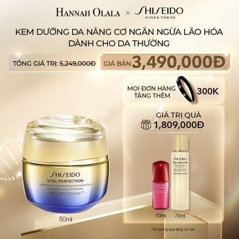  C3_DEAL 11: KEM DƯỠNG DA SHISEIDO VITAL PERFECTION UPLIFTING AND FIRMING ADVANCED CREAM SOFT 50ML 