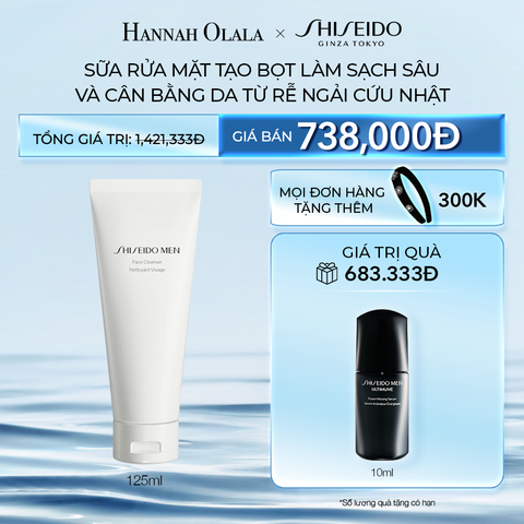  DEAL 1: SỮA RỬA MẶT SHISEIDO MEN FACE CLEANSER 125ML (quà tặng date T4/2026) 