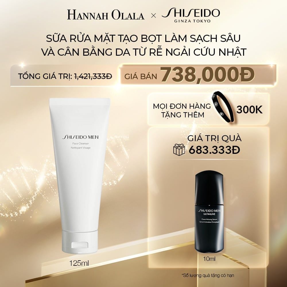  C14_DEAL 21: SỮA RỬA MẶT SHISEIDO MEN FACE CLEANSER 125ML (quà tặng date T4/2026) 