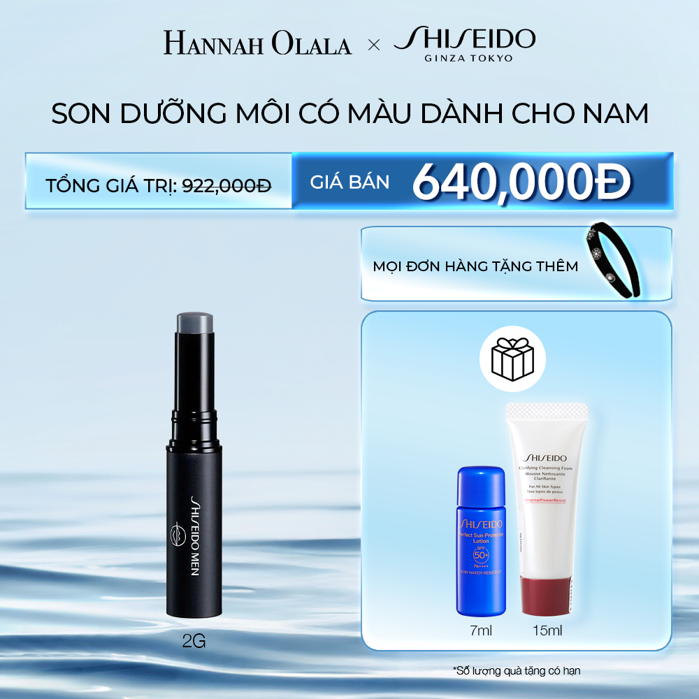  DEAL 5: SON DƯỠNG MÔI CÓ MÀU SHISEIDO MEN MOISTURIZING LIP CREATOR TINT 2G 