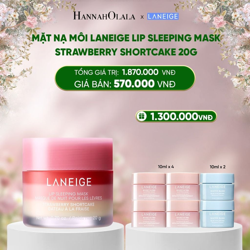  DEAL 16: MẶT NẠ NGỦ DÀNH CHO MÔI LANEIGE LIP SLEEPING MASK SHORTCAKE_20G 