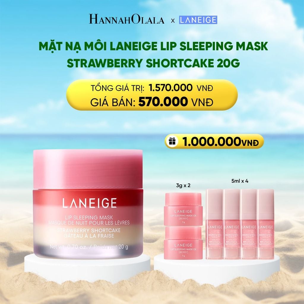  DEAL 15: MẶT NẠ NGỦ DÀNH CHO MÔI LANEIGE LIP SLEEPING MASK SHORTCAKE_20G 