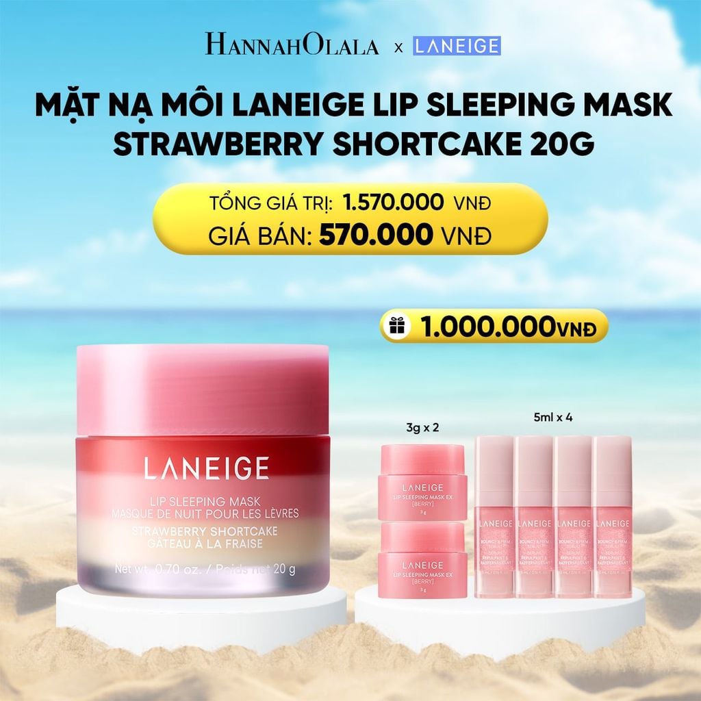  A973_DEAL 15: MẶT NẠ NGỦ DÀNH CHO MÔI LANEIGE LIP SLEEPING MASK SHORTCAKE_20G 
