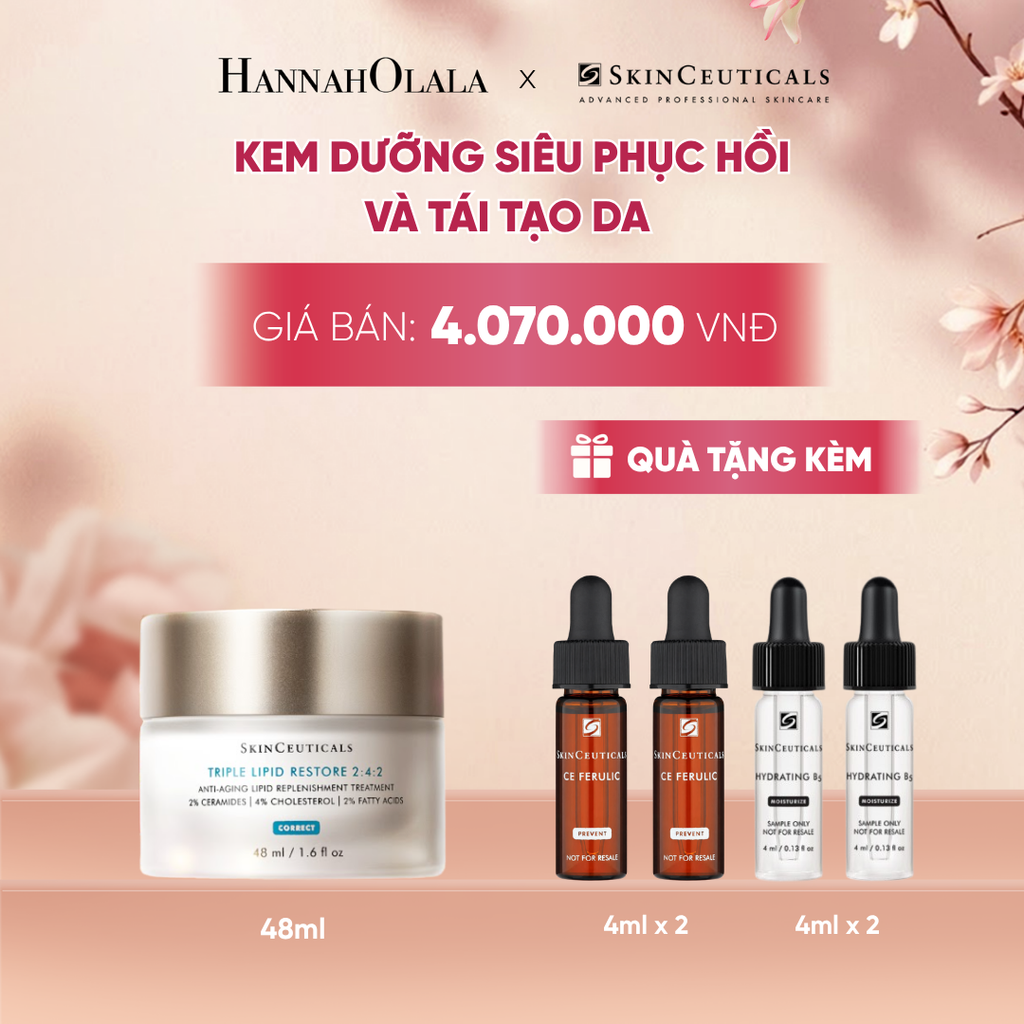  KEM DƯỠNG ẨM SÂU,NGĂN NGỪA LÃO HÓA,PHỤC HỒI BẢO VỆ HÀNG RÀO DA CĂNG MỊN SKIN CEUTICALS TRIPLE LIPID RESTORE 2:4:2 48ML - A2179 