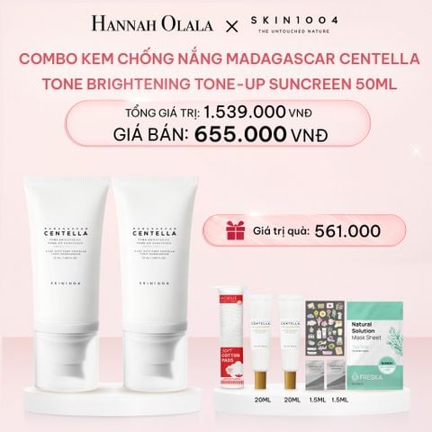  E371_DEAL 6: COMBO 02 KEM CHỐNG NẮNG MADAGASCAR CENTELLA TONE BRIGHTENING TONE-UP SUNSCREEN SPF50+ PA++++ 50ML 