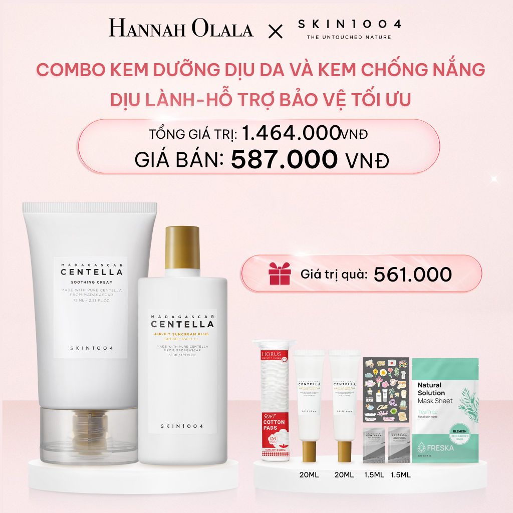  E372_DEAL 7: COMBO 01 KEM DƯỠNG MADAGASCAR CENTELLA SOOTHING CREAM 75ML +01 KEM CHỐNG NẮNG MADAGASCAR CENTELLA AIR-FIT SUNCREAM PLUS 50ML 