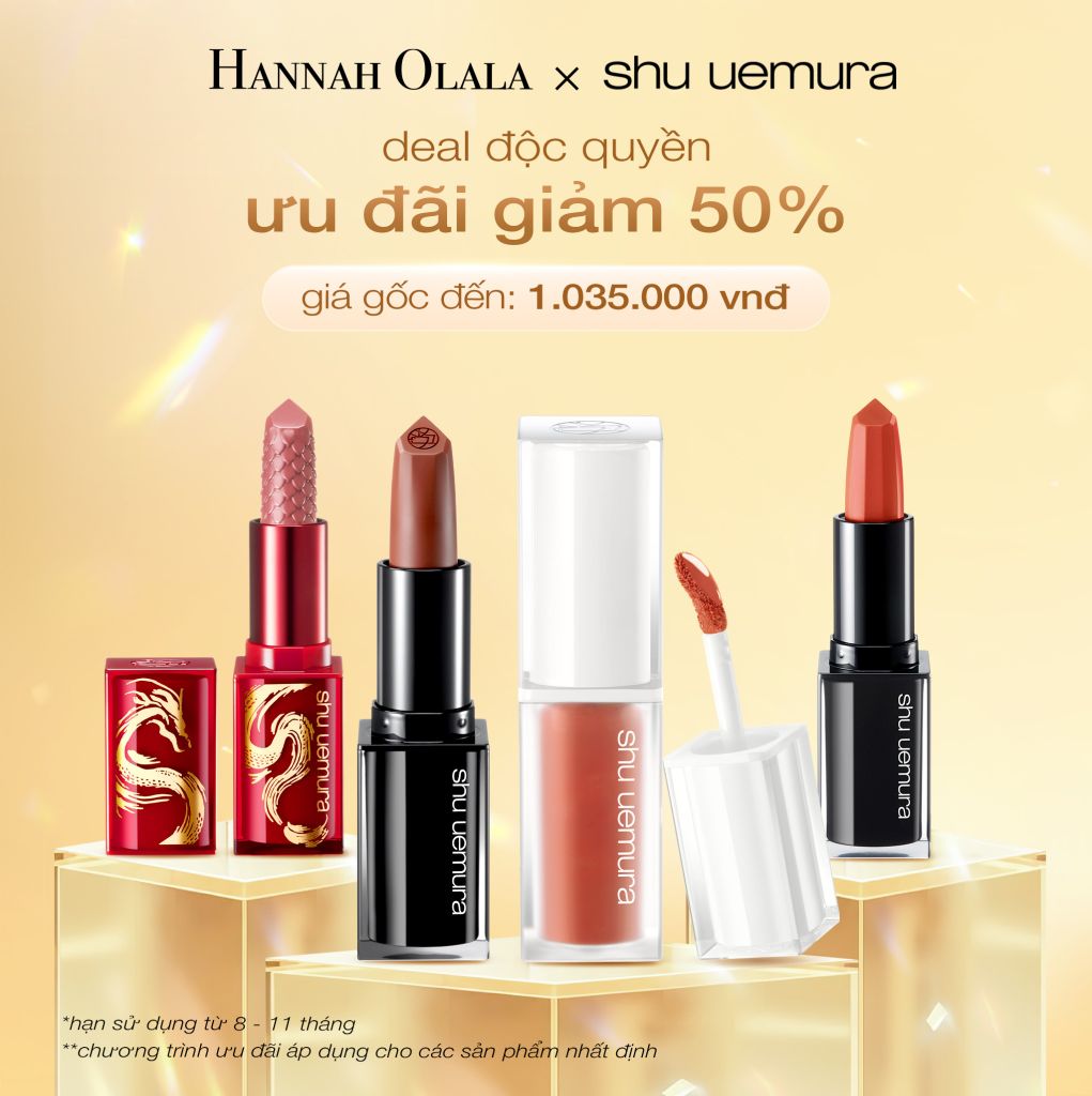  C695_DEAL 2: [GIẢM GIÁ TRỰC TIẾP] MUA 1 SON BẤT KỲ GIẢM 50% - HẠN SỬ DỤNG TỪ 8 THÁNG ĐẾN 11 THÁNG DÒNG SON KINU CỦA SHU UEMURA 