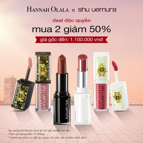  E2000_DEAL 1: MUA 2 SON GIẢM 50% - HẠN SỬ DỤNG TRÊN 12 THÁNG DÒNG SON KINU CỦA SHU UEMURA 