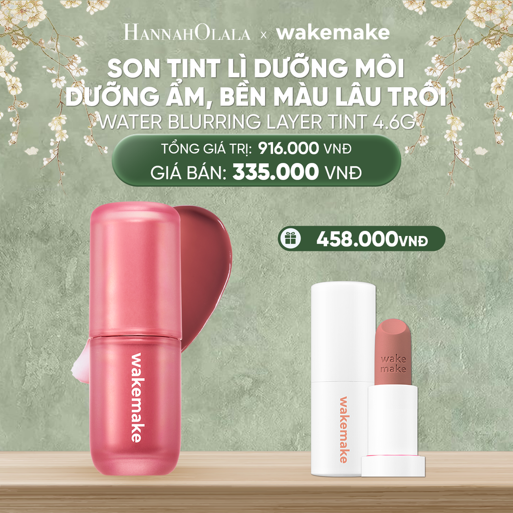 DEAL 4: SON TINT WAKEMAKE WATER BLURRING LAYER TINT DƯỠNG ẨM, BỀN MÀU LÂU TRÔI. 