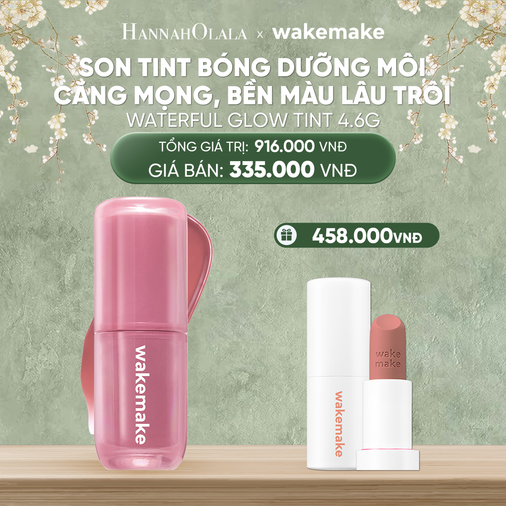  DEAL 3: SON TINT BÓNG WAKEMAKE WATERFUL GLOW TINT DƯỠNG ẨM CĂNG MỌNG, BỀN MÀU LÂU TRÔI 