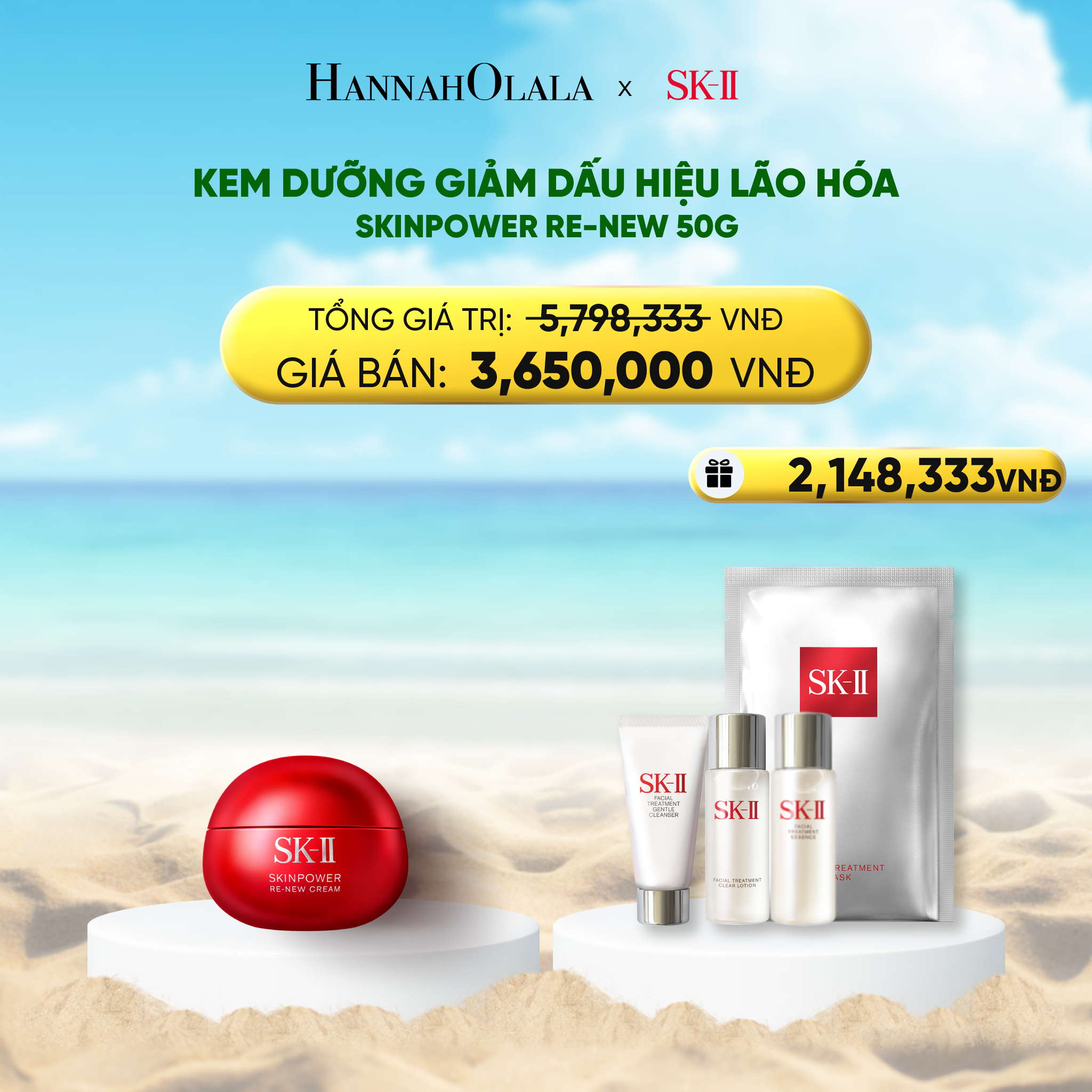 A443_deal 6: kem dưỡng giảm dấu hiệu lão hóa skinpower re-new 50g